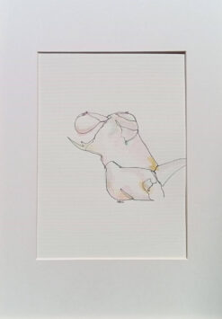 nude B5, naked woman watercolour with ink, original artwork