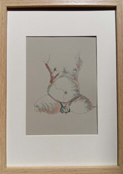 naked man, ink and watercolour