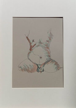 naked man, ink and watercolour